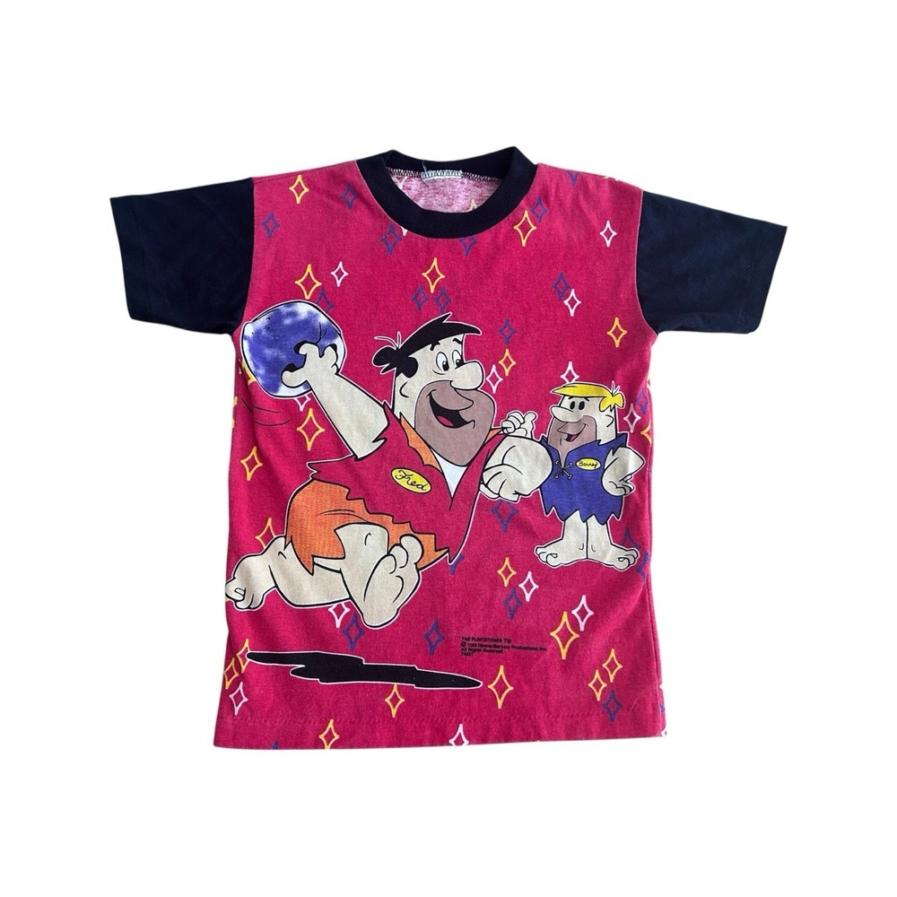 Vintage 1993 Hanna Barbera The Flintstones Shirt‎ Kids S Fred And Barney